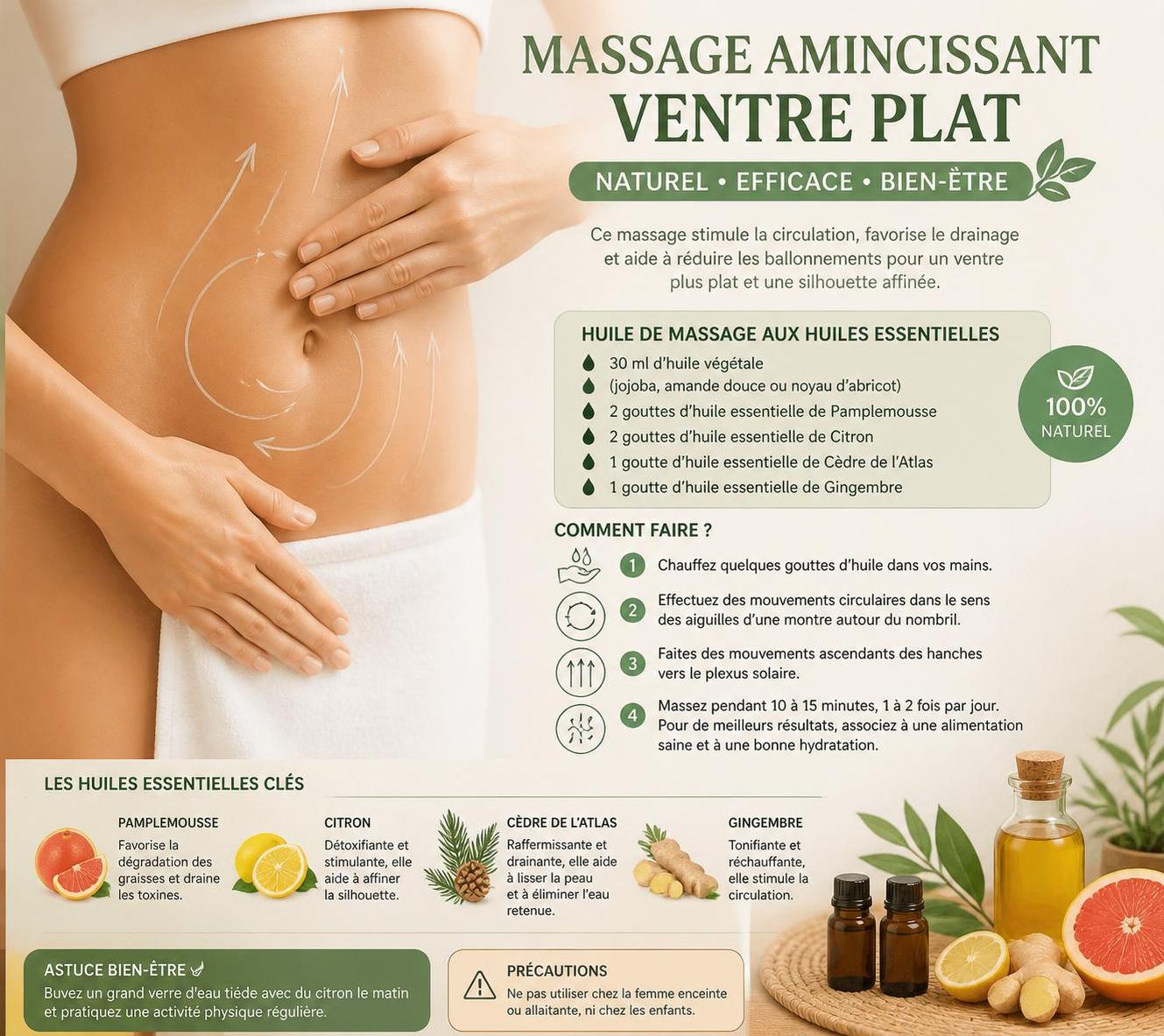 découvrez quelles huiles essentielles utiliser pour affiner votre silhouette et obtenir un ventre plat de manière naturelle et efficace.