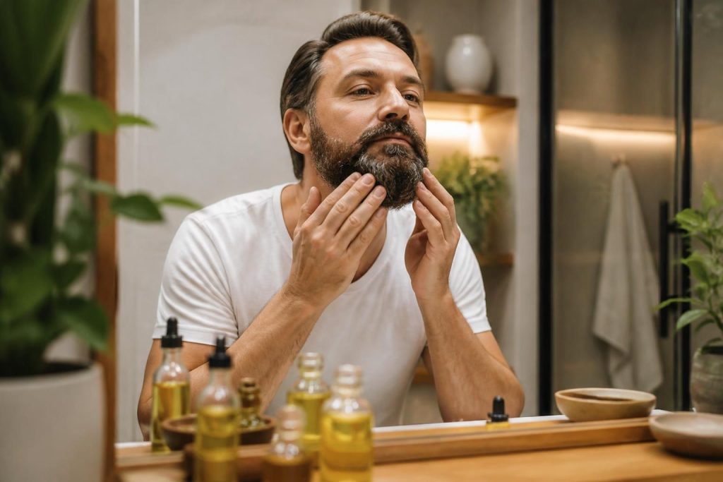 découvrez comment utiliser l'huile de ricin pour entretenir votre moustache et votre barbe, avec des conseils d'application et la durée d'usage idéale pour des poils plus forts et en meilleure santé.